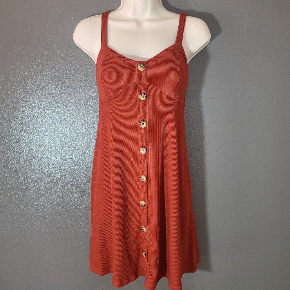 Vintage No Boundaries Rust Orange Button Down Cor… - image 2